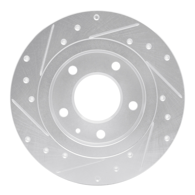 Ford Probe Brake Rotor (1) - Rear Right - R1 Concepts - Drilled & Slotted - Silver - `93-`03